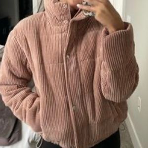 7 for All Mankind Pink Corduroy Puffer